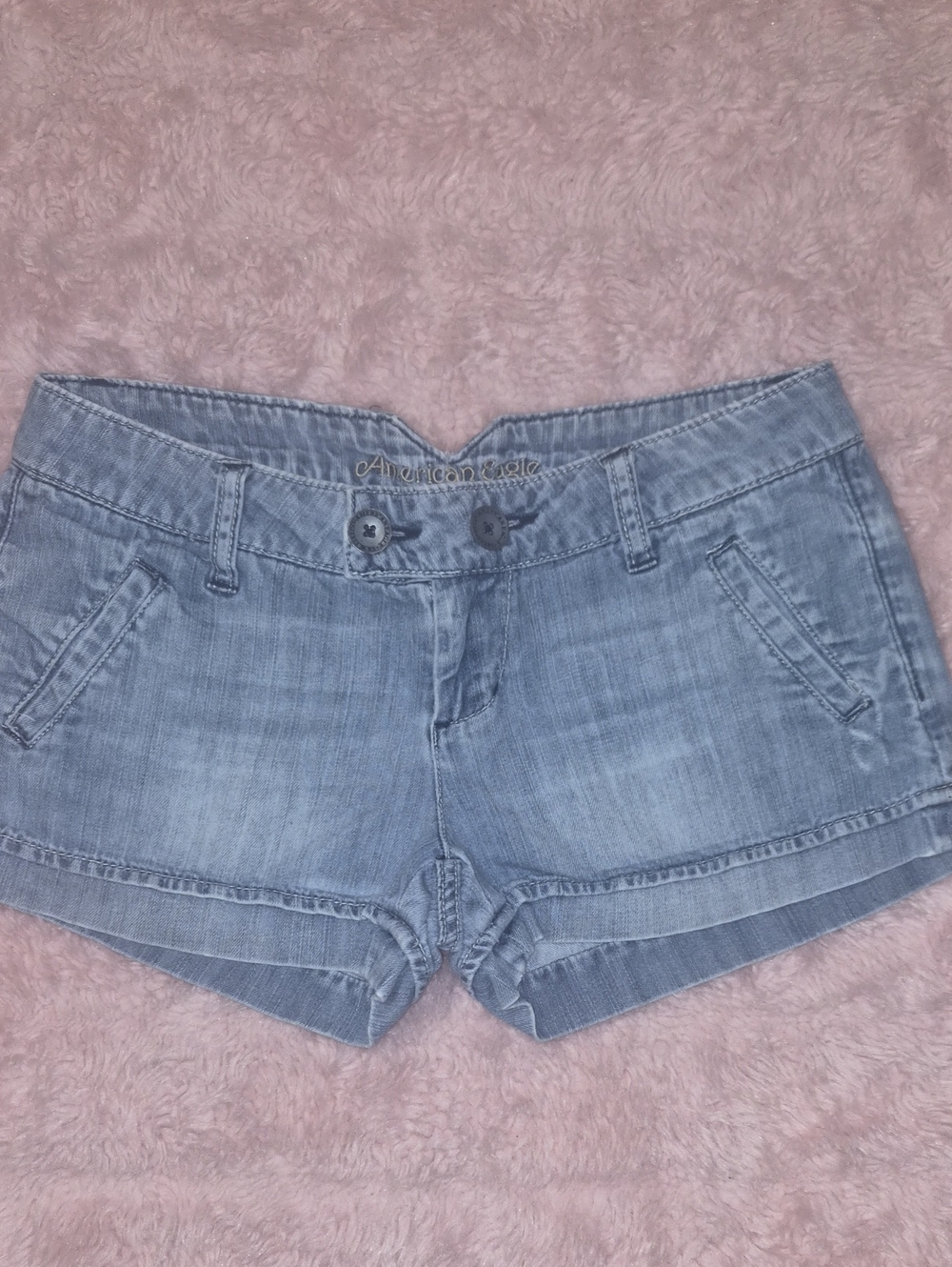 American Eagle Outfitters Faded Light Blue Denim Cutoff Shorts
